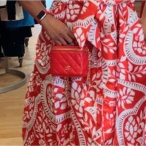 Quality new redMini Bag with Gold Chain